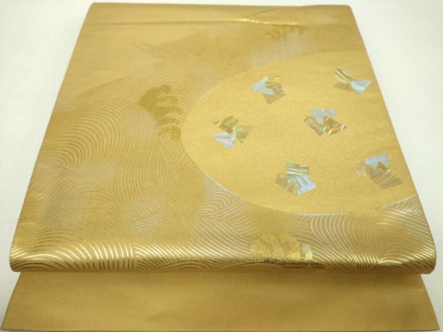 平和屋着物▼太鼓柄袋帯　立波文　金銀彩　正絹　逸品　DABI6342ps
