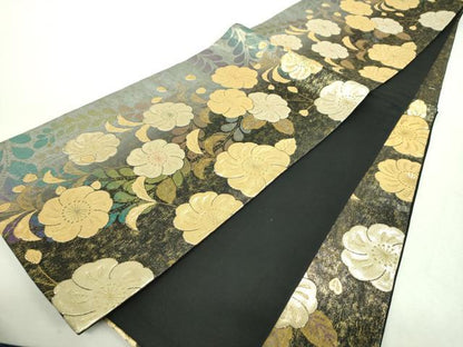 平和屋着物▼六通柄袋帯　辻が花　金銀糸　引箔　正絹　逸品　DABI6352ps