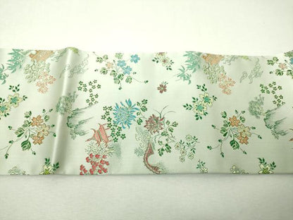平和屋着物▼つけ帯　風景花文　正絹　逸品　DABI6356ps