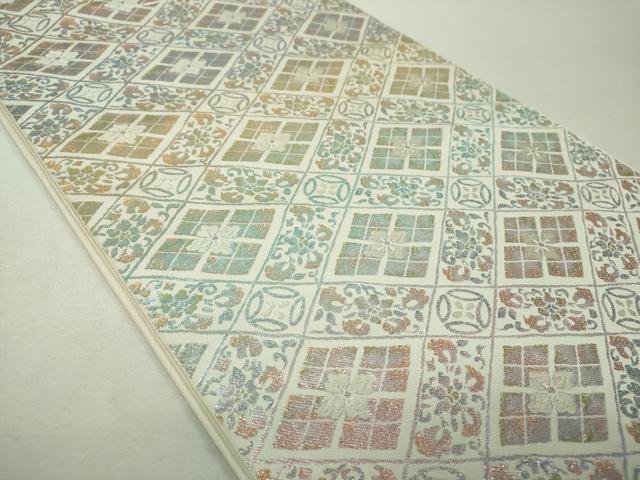 平和屋着物▼六通柄　本袋帯　花菱文　金糸　正絹　逸品　DABI6368ps