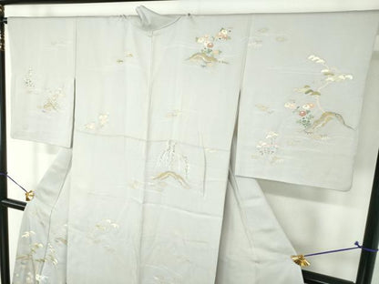 平和屋着物●創業460年・千總　訪問着　松竹梅　風景花文　金彩　正絹　逸品　DABI6378ps