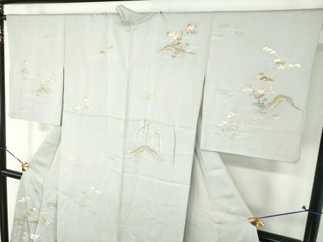 平和屋着物●創業460年・千總　訪問着　松竹梅　風景花文　金彩　正絹　逸品　DABI6378ps