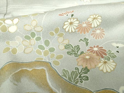 平和屋着物●創業460年・千總　訪問着　松竹梅　風景花文　金彩　正絹　逸品　DABI6378ps