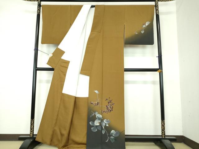 平和屋着物●染色作家　草野一騎　訪問着　手描き　南天文　暈し染め　正絹　逸品　DABI6381ps