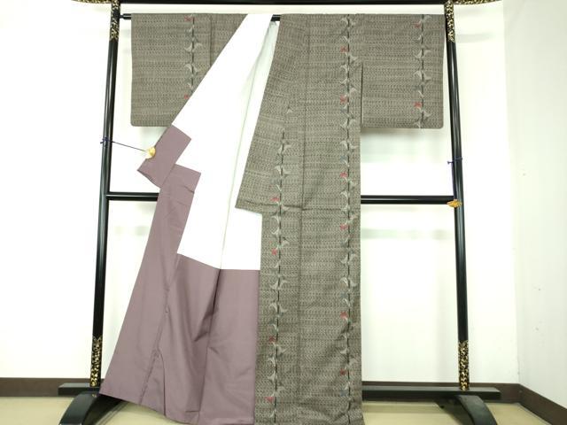 平和屋着物●本場大島紬　7マルキ　変わり間道　正絹　逸品　DABI6384ps