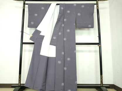 平和屋着物●上質な小紋　成り物　唐辛子　蛍暈し　正絹　逸品　DABI6389ps