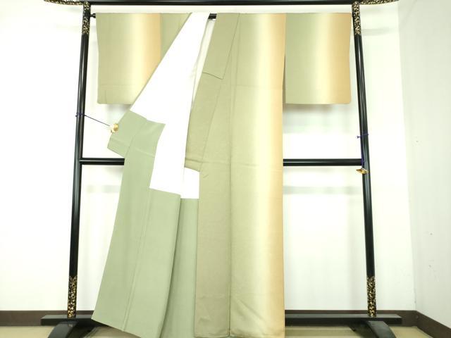 平和屋着物●上質な小紋　花唐草地紋　暈し染め　正絹　逸品　DABI6391ps