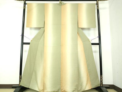 平和屋着物●上質な小紋　花唐草地紋　暈し染め　正絹　逸品　DABI6391ps