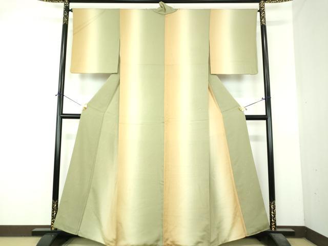 平和屋着物●上質な小紋　花唐草地紋　暈し染め　正絹　逸品　DABI6391ps