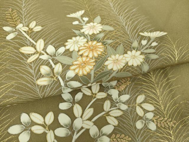 平和屋着物●訪問着　駒刺繍　秋草文　暈し染め　金銀彩　三越扱い　正絹　逸品　DABI6395ps