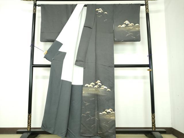 平和屋着物●訪問着　駒刺繍　松文　暈し染め　金彩　正絹　逸品　DABI6400ps