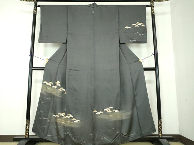 平和屋着物●訪問着　駒刺繍　松文　暈し染め　金彩　正絹　逸品　DABI6400ps
