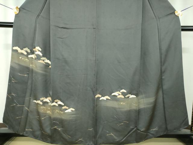 平和屋着物●訪問着　駒刺繍　松文　暈し染め　金彩　正絹　逸品　DABI6400ps