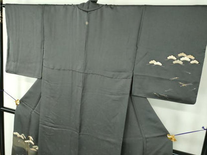 平和屋着物●訪問着　駒刺繍　松文　暈し染め　金彩　正絹　逸品　DABI6400ps