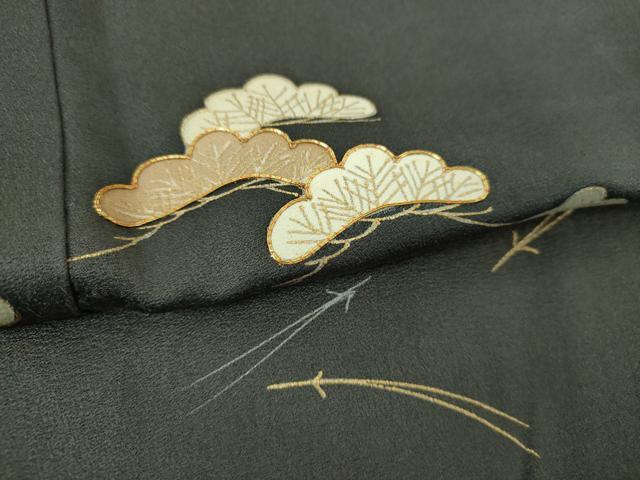 平和屋着物●訪問着　駒刺繍　松文　暈し染め　金彩　正絹　逸品　DABI6400ps