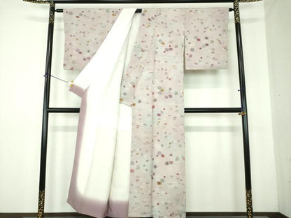平和屋着物●上質な小紋　地紋起こし　吉祥花文　暈し染め　三越扱い　正絹　逸品　DABI6402ps