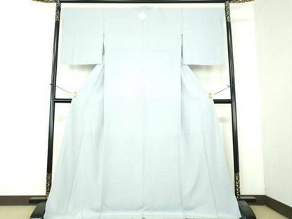 平和屋着物●上質な色無地　霞地紋　薄雲鼠色　ロング丈　正絹　逸品　未使用　DABI6408ps