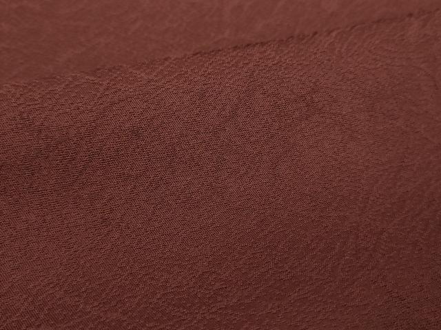 平和屋着物●日本のお笑いタレント　俳優　画家　書家　片岡鶴太郎監修　色無地　霞地紋　錆色　正絹　逸品　DABI6413ps