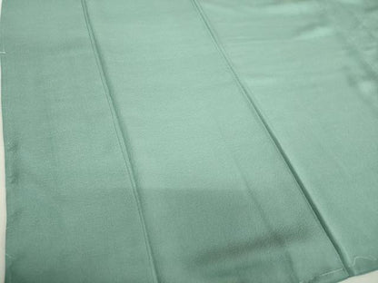 平和屋着物●上質な色無地　花尽くし地紋　錆青磁色　正絹　逸品　未使用　DABI6416ps