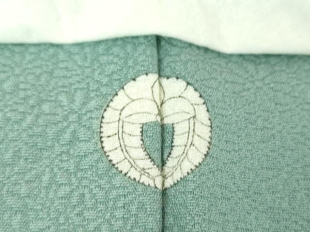 平和屋着物●上質な色無地　花尽くし地紋　錆青磁色　正絹　逸品　未使用　DABI6416ps