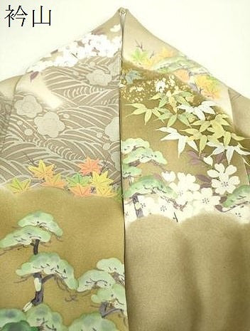 平和屋着物●訪問着　作家物　手描き　渡橋風景花文　琳派百図謹製　暈し染め　金彩　正絹　逸品　DABI6422ps