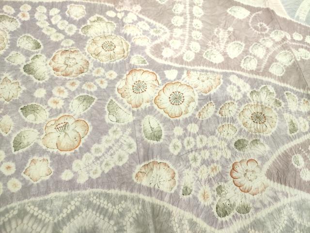 平和屋着物●訪問着　紬地　刺繍　絞り　辻が花　正絹　逸品　DABI6423ps
