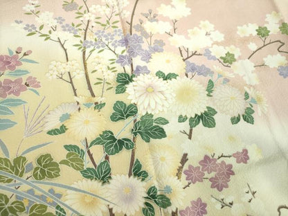 平和屋着物●訪問着　枝花文　暈し染め　金彩　健勝苑扱い　正絹　逸品　DABI6425ps