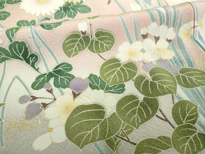 平和屋着物●訪問着　枝花文　暈し染め　金彩　健勝苑扱い　正絹　逸品　DABI6425ps