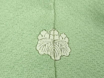 平和屋着物●上質な色無地　山葵色　正絹　逸品　DABI6432ps