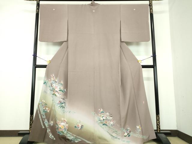 平和屋着物●京友禅作家　外池雅峰　色留袖　駒刺繍　雪輪几帳花文　暈し染め　金銀彩　正絹　逸品　DABI6433ps