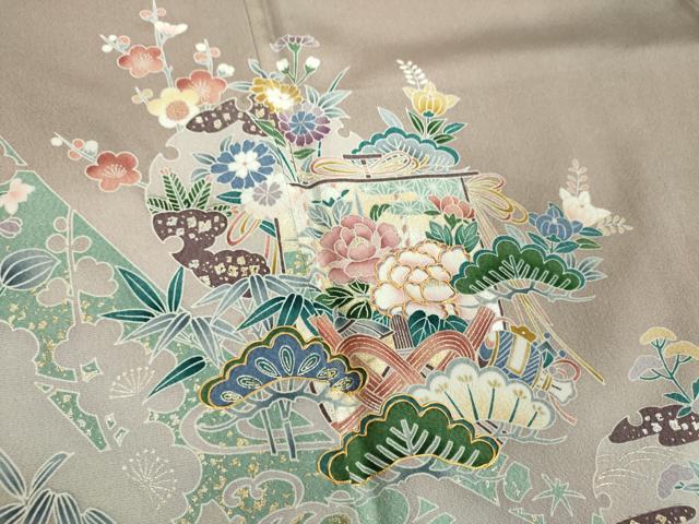 平和屋着物●京友禅作家　外池雅峰　色留袖　駒刺繍　雪輪几帳花文　暈し染め　金銀彩　正絹　逸品　DABI6433ps