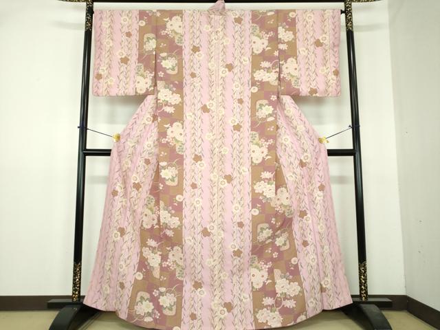 平和屋着物●小紋　枝垂れ桜　洗える着物　DABI6436ps