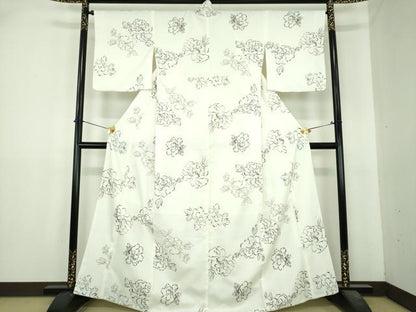 平和屋着物●小紋　草花文　洗える着物　DABI6438ps