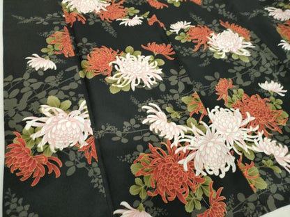 平和屋着物●小紋　乱菊　黒地　洗える着物　DABI6439ps