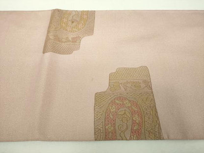 平和屋着物▼中国三大刺繍 スワトウ刺繍 汕頭刺繍 総刺繍 太鼓柄袋帯 手織 明綴汕頭 天然草木 紅花染 更紗花文 金彩 正絹 逸品 DABI6475ps