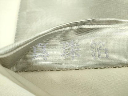 平和屋着物▼西陣　浅山織物謹製　全通柄袋帯　真珠箔　市松霞文　正絹　逸品　DABI6487ps