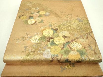 平和屋着物▼袋帯　螺鈿　籬花文　金彩　引箔　正絹　逸品　DABI6493ps