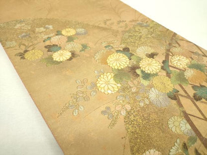 平和屋着物▼袋帯　螺鈿　籬花文　金彩　引箔　正絹　逸品　DABI6493ps