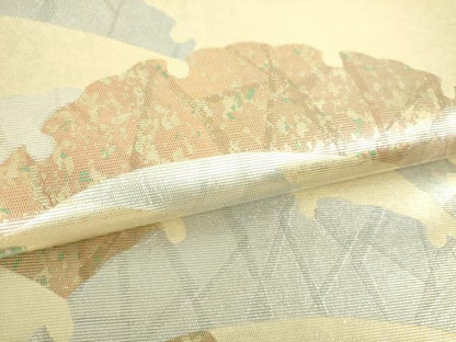 平和屋着物▼太鼓柄袋帯　雪芝文　金銀彩　引箔　正絹　逸品　未使用　DABI6494ps