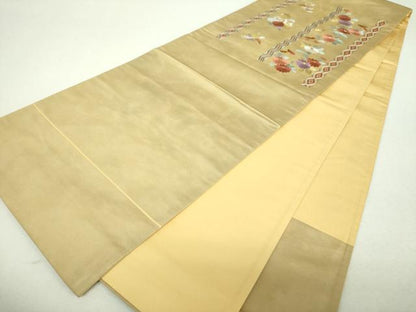 平和屋着物▼太鼓柄　京袋帯　総刺繍　吉祥花文　金糸　正絹　逸品　DABI6539ps
