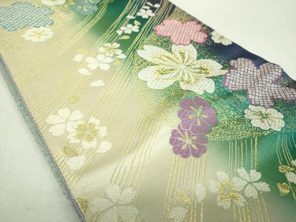 平和屋着物▼六通柄袋帯　舞桜　金糸　正絹　逸品　DABI6542ps