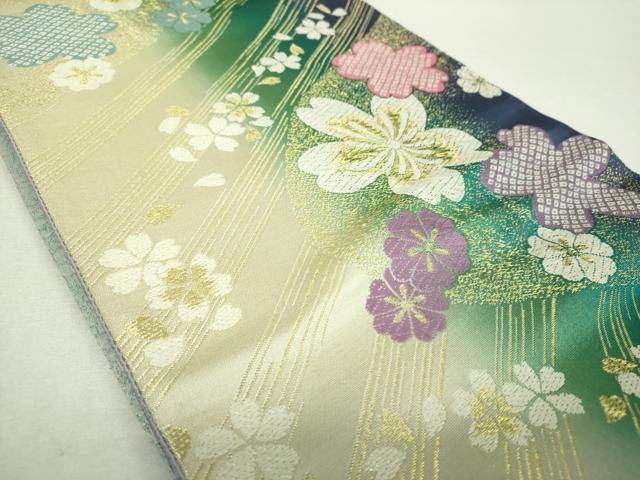 平和屋着物▼六通柄袋帯　舞桜　金糸　正絹　逸品　DABI6542ps