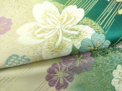 平和屋着物▼六通柄袋帯　舞桜　金糸　正絹　逸品　DABI6542ps