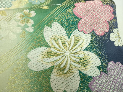 平和屋着物▼六通柄袋帯　舞桜　金糸　正絹　逸品　DABI6542ps