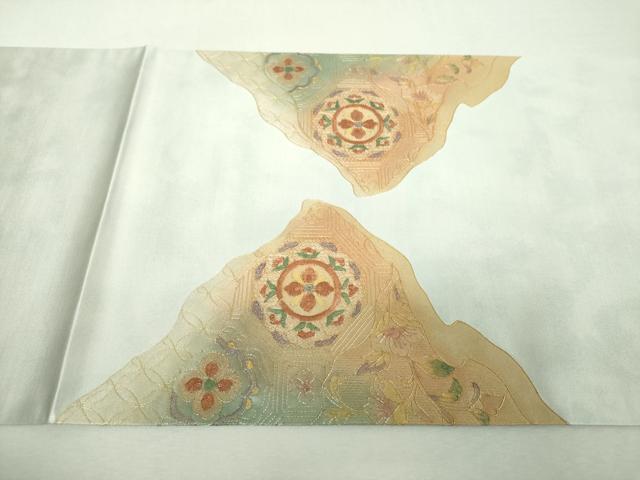 平和屋着物▼中国三大刺繍　スワトウ刺繍　汕頭刺繍　総刺繍　太鼓柄袋帯　駒刺繍　道長蜀江花文　金彩　正絹　逸品　未使用　DABI6544ps