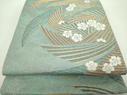 平和屋着物▼六通柄袋帯　舞桜　金糸　正絹　逸品　DABI6550ps