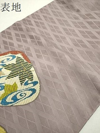 平和屋着物●アンティーク　大正ロマン　九寸名古屋帯　絽刺し　区限刺繍　駒刺繍　総刺繍　貝合わせ花文　金銀糸　正絹　逸品　DABI6552ps
