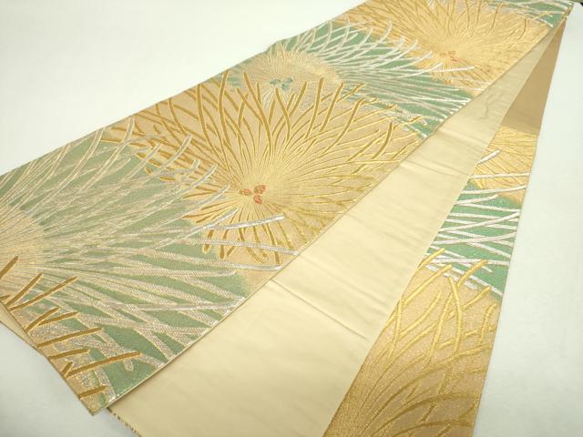 平和屋着物▼六通柄袋帯　若松葉　金銀糸　正絹　逸品　DABI6568ps
