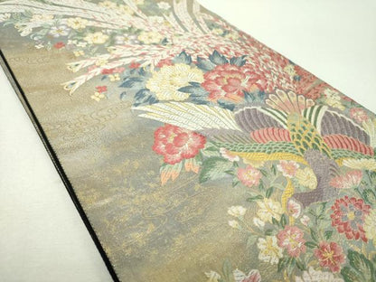平和屋着物▼六通柄袋帯　唐織　翔鳥花之宴　金糸　引箔　正絹　逸品　DABI6580ps