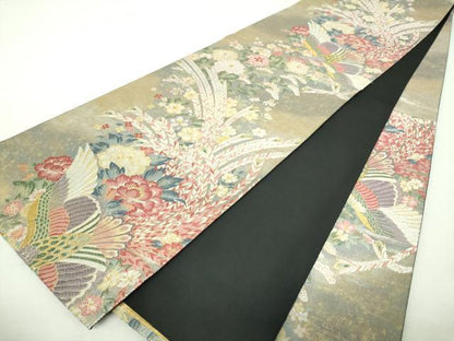 平和屋着物▼六通柄袋帯　唐織　翔鳥花之宴　金糸　引箔　正絹　逸品　DABI6580ps